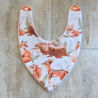Bavoir bandana animaux de la forêt